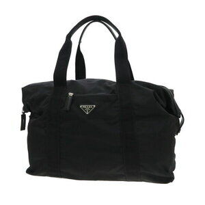 Prada Re Nylon Saffiano leather duffle bag black